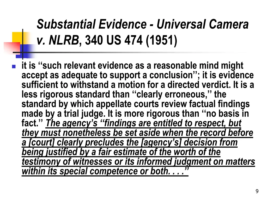 substantial evidence universal camera v nlrb