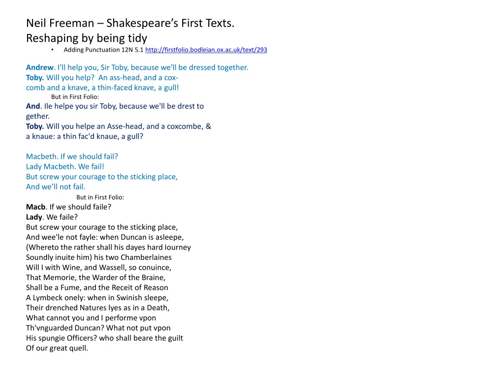 neil freeman shakespeare s first texts reshaping