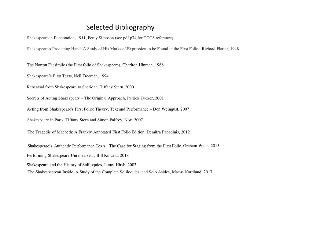 selected bibliography