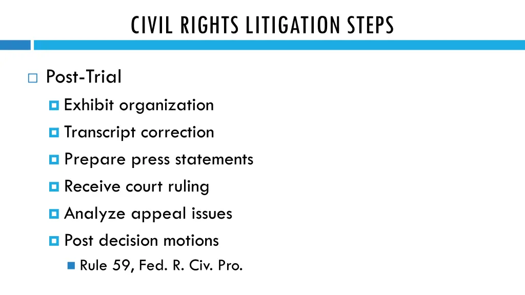 civil rights litigation steps 5