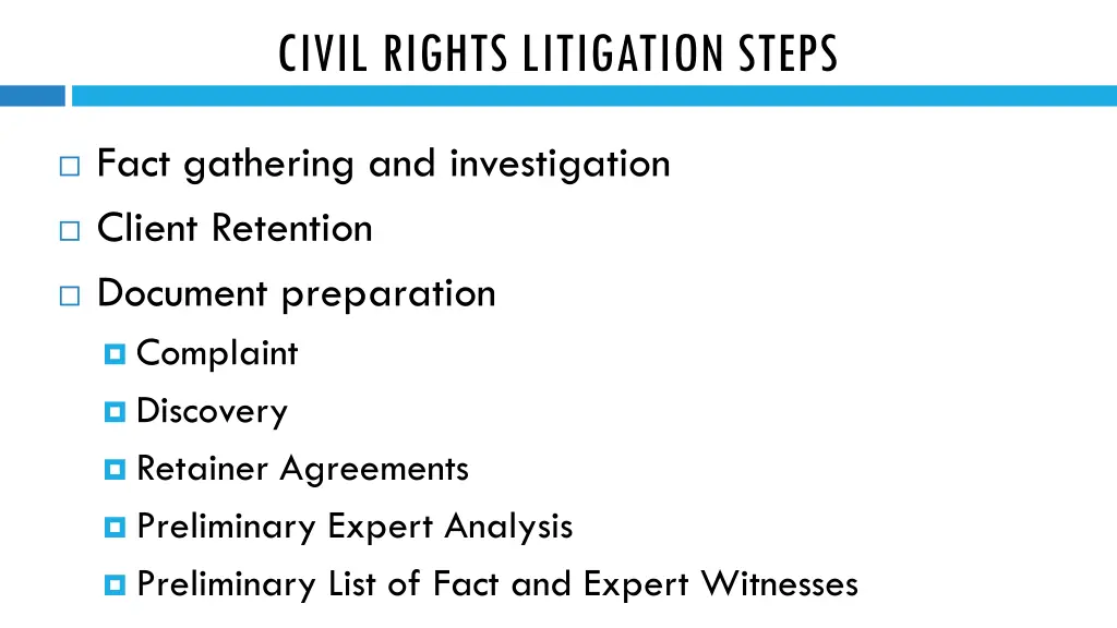 civil rights litigation steps