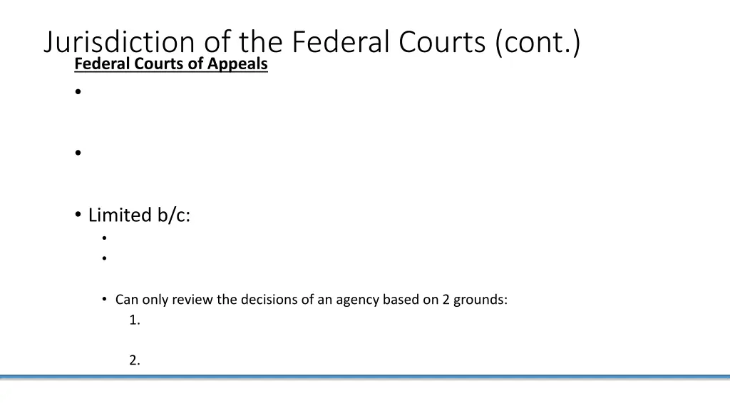 jurisdiction of the federal courts cont federal 1