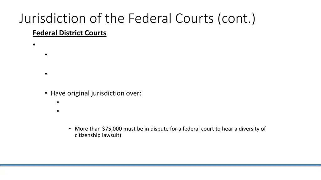 jurisdiction of the federal courts cont federal