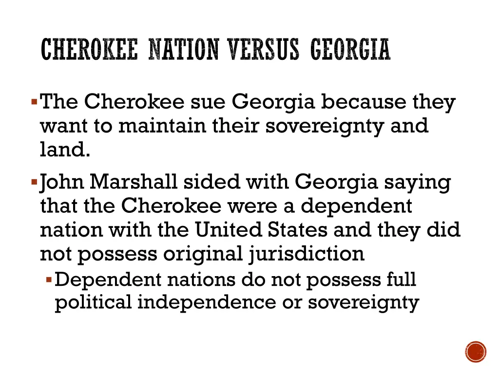 cherokee nation versus georgia 1