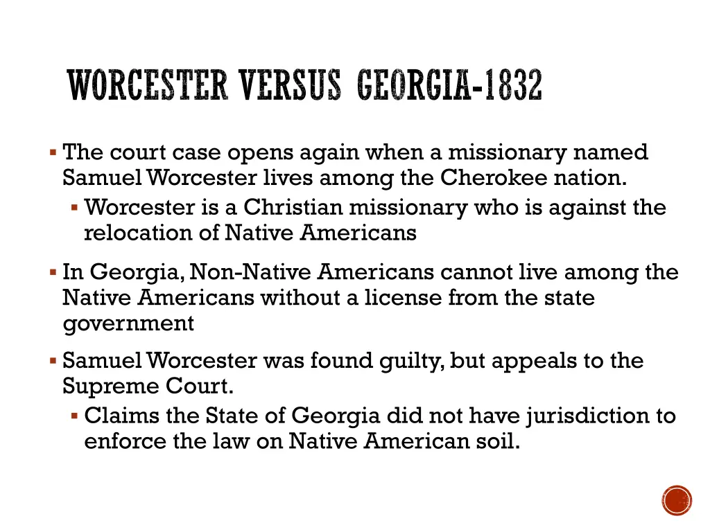 worcester versus georgia 1832