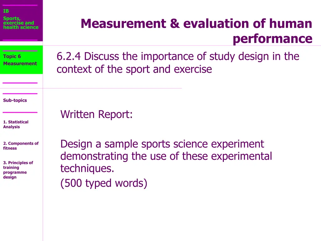 ib sports exercise and health science 19