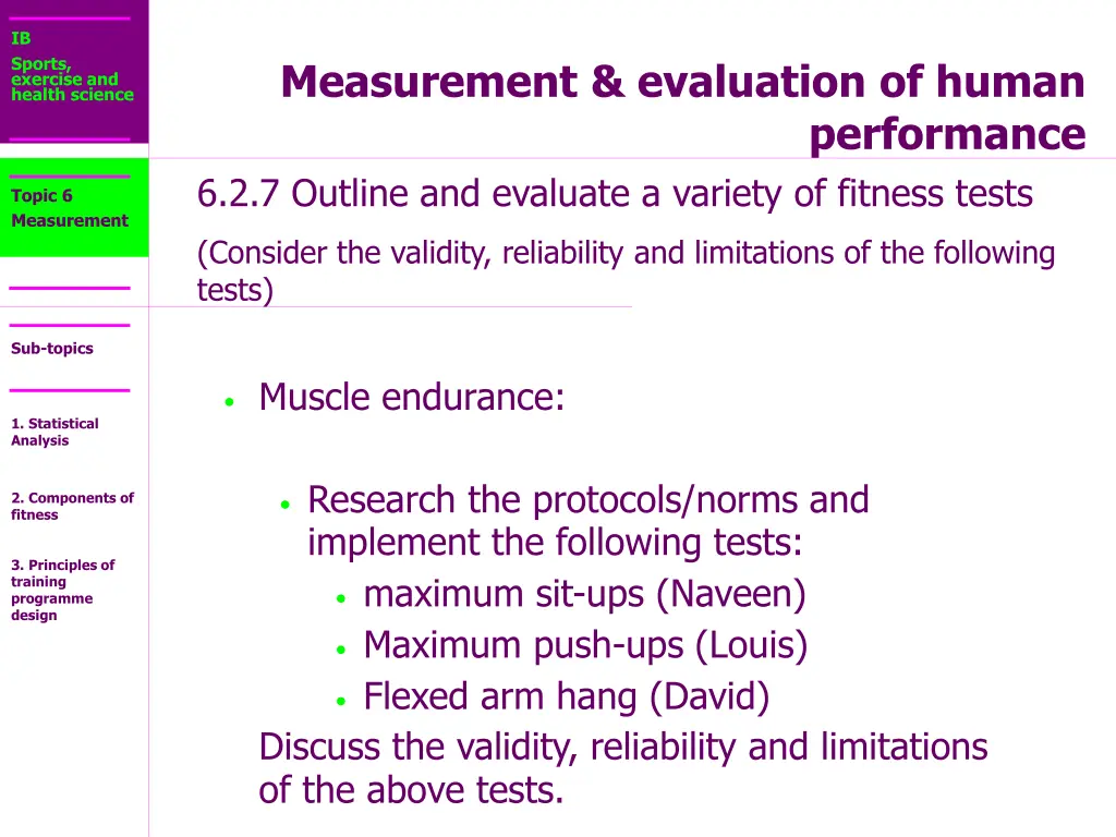 ib sports exercise and health science 26