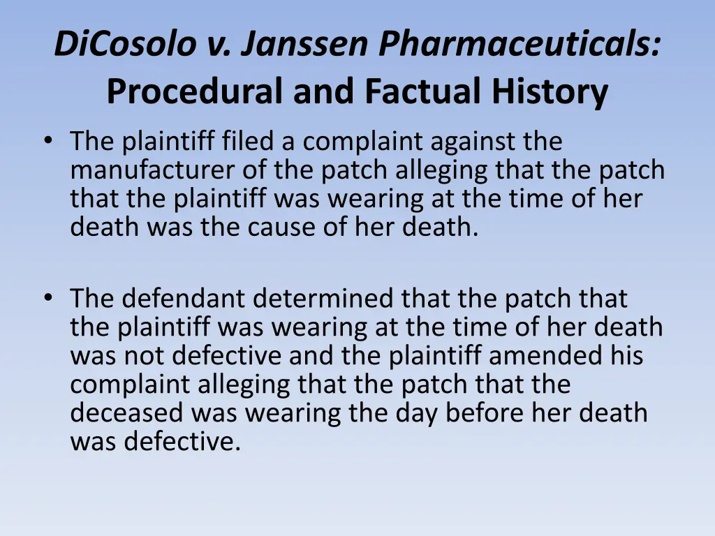 dicosolo v janssen pharmaceuticals procedural 2