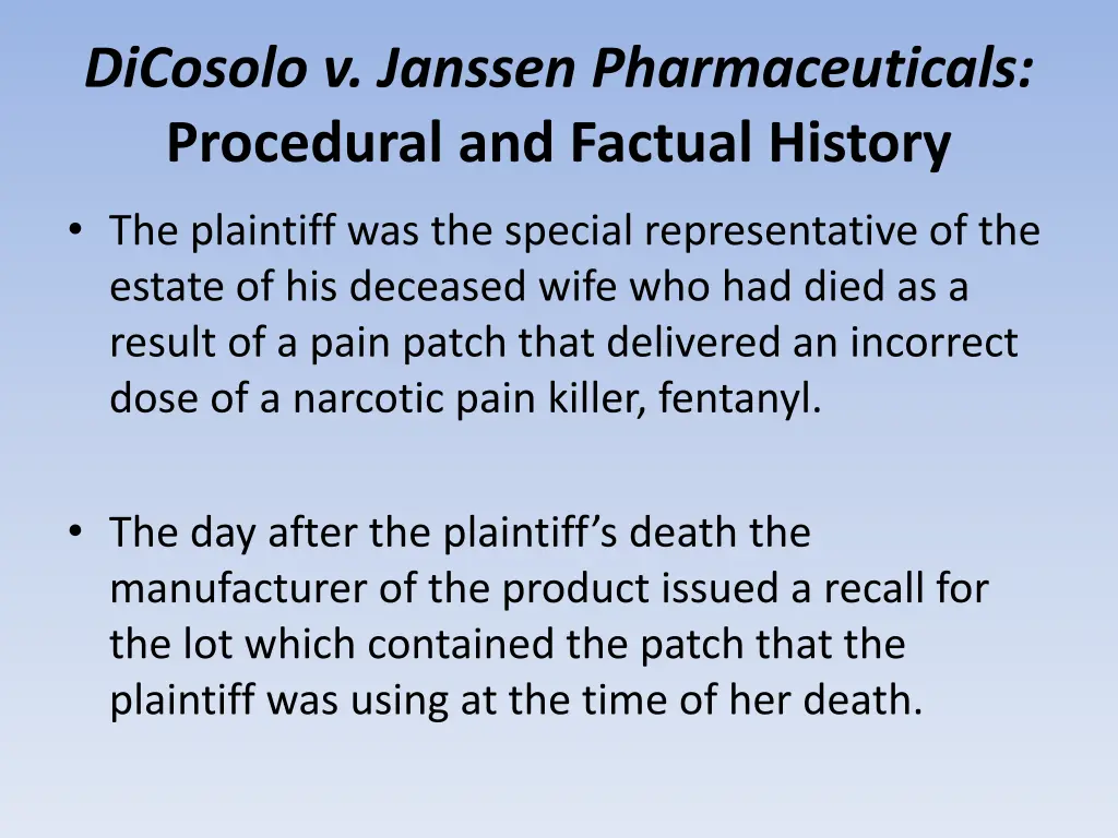 dicosolo v janssen pharmaceuticals procedural