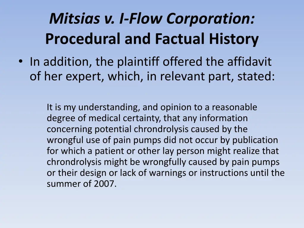 mitsias v i flow corporation procedural 9