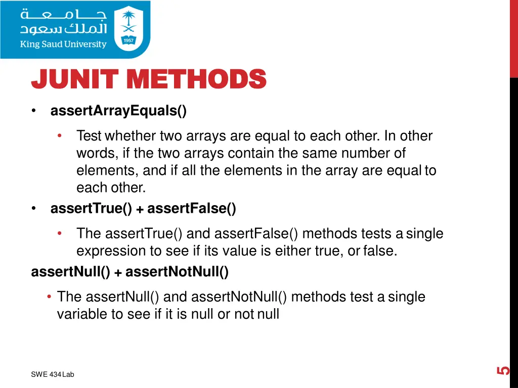 junit junit methods methods assertarrayequals