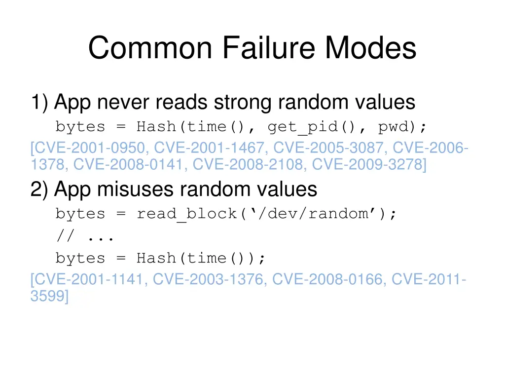 common failure modes