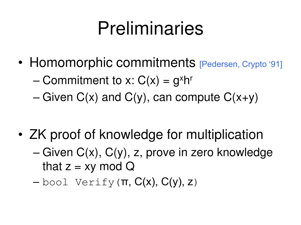 preliminaries