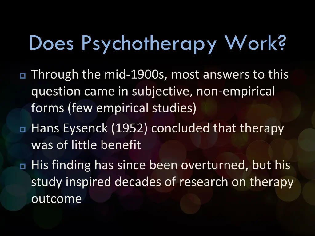 does psychotherapy work