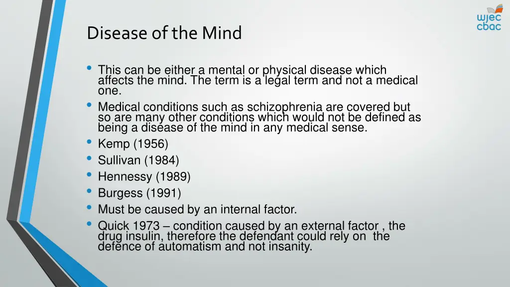 disease of the mind