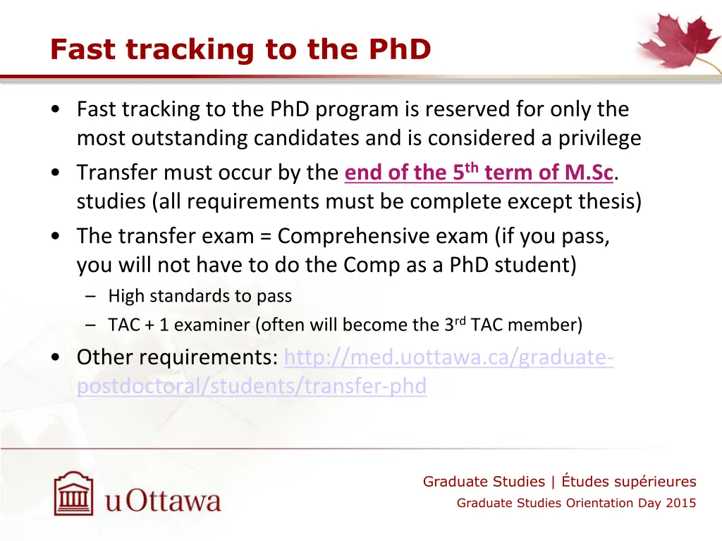 fast tracking to the phd