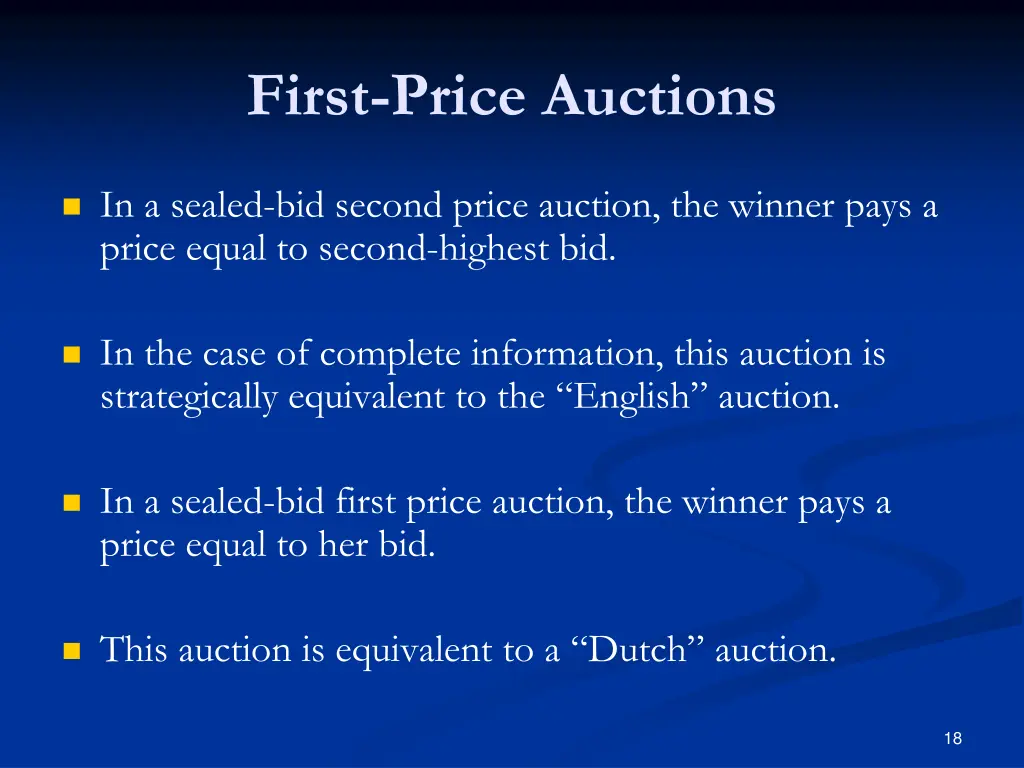 first price auctions