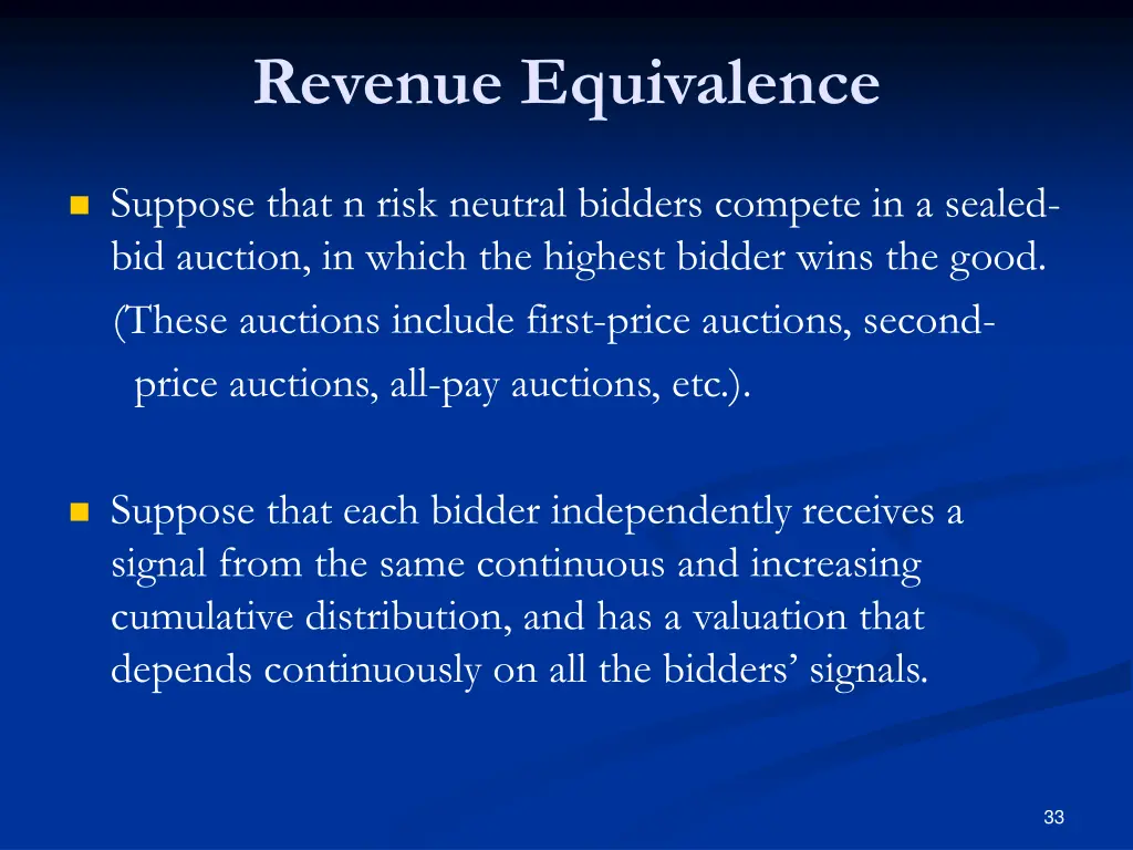 revenue equivalence