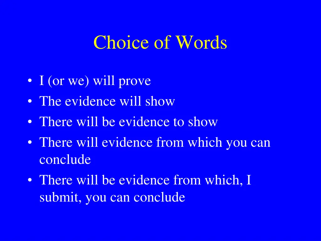 choice of words