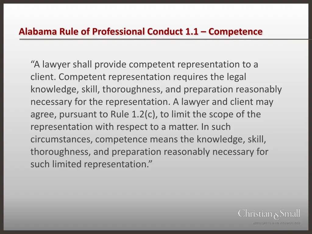 alabama rule of professional conduct