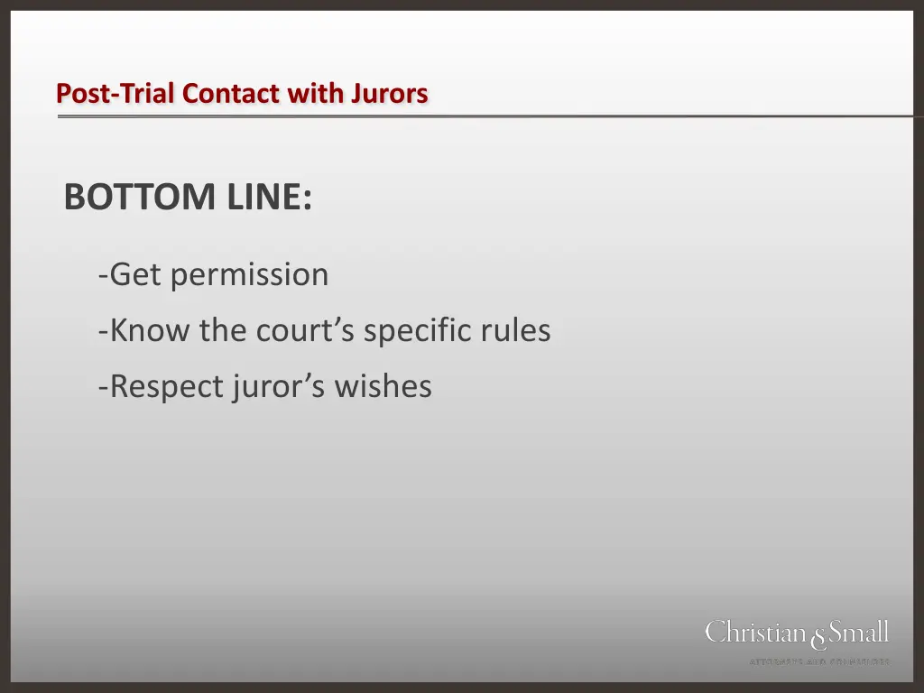 post trial contact with jurors 2