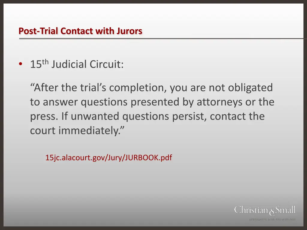 post trial contact with jurors