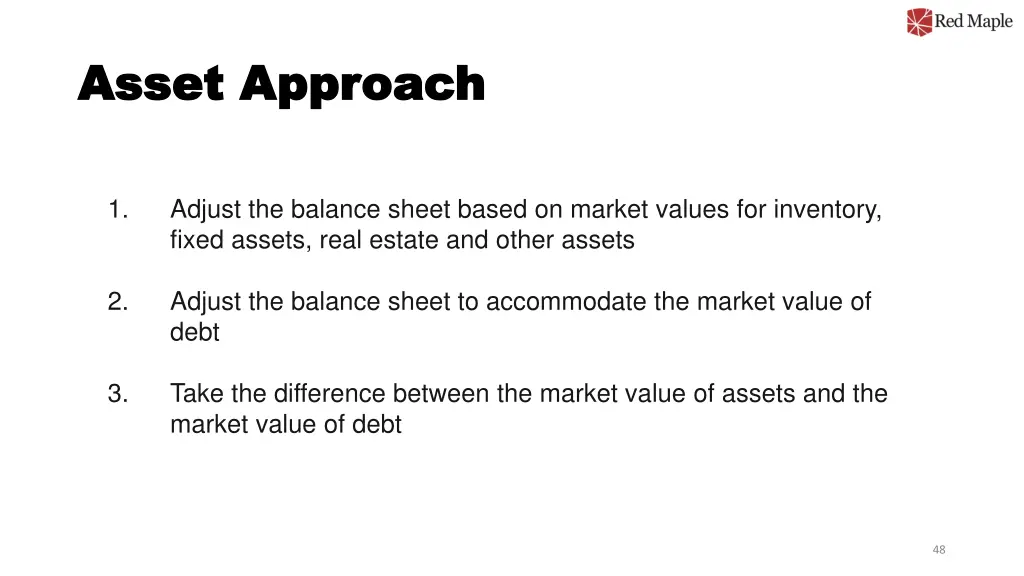 asset approach asset approach