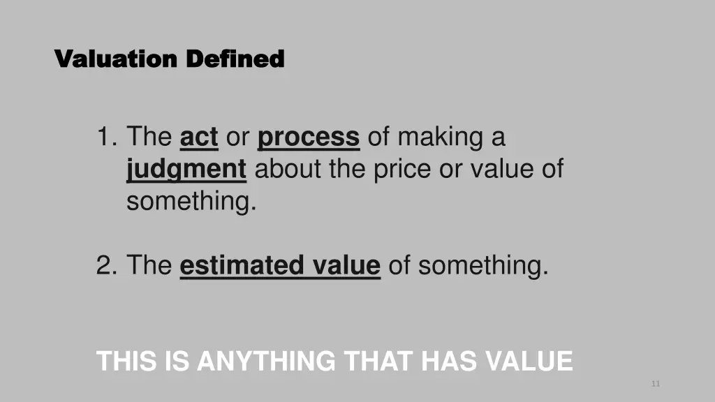 valuation defined valuation defined