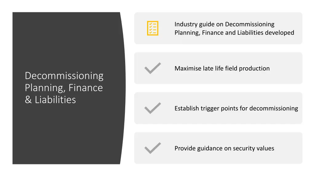 industry guide on decommissioning planning