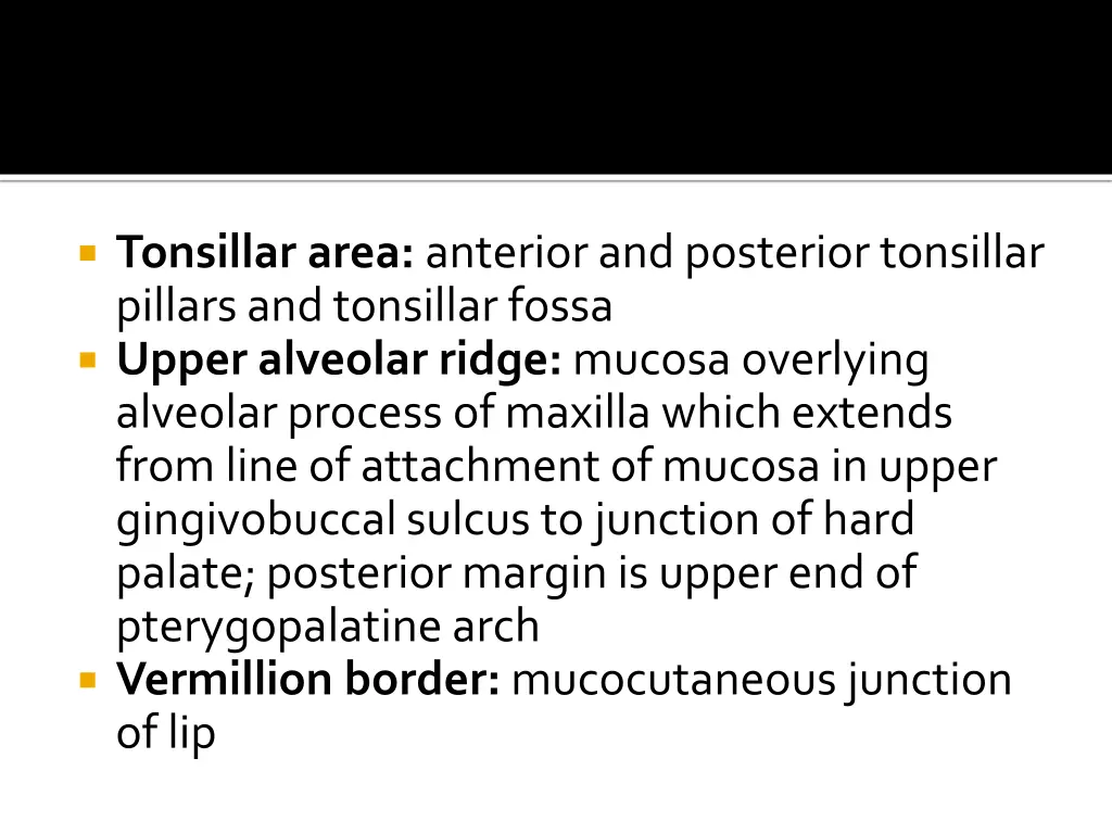 tonsillar area anterior and posterior tonsillar