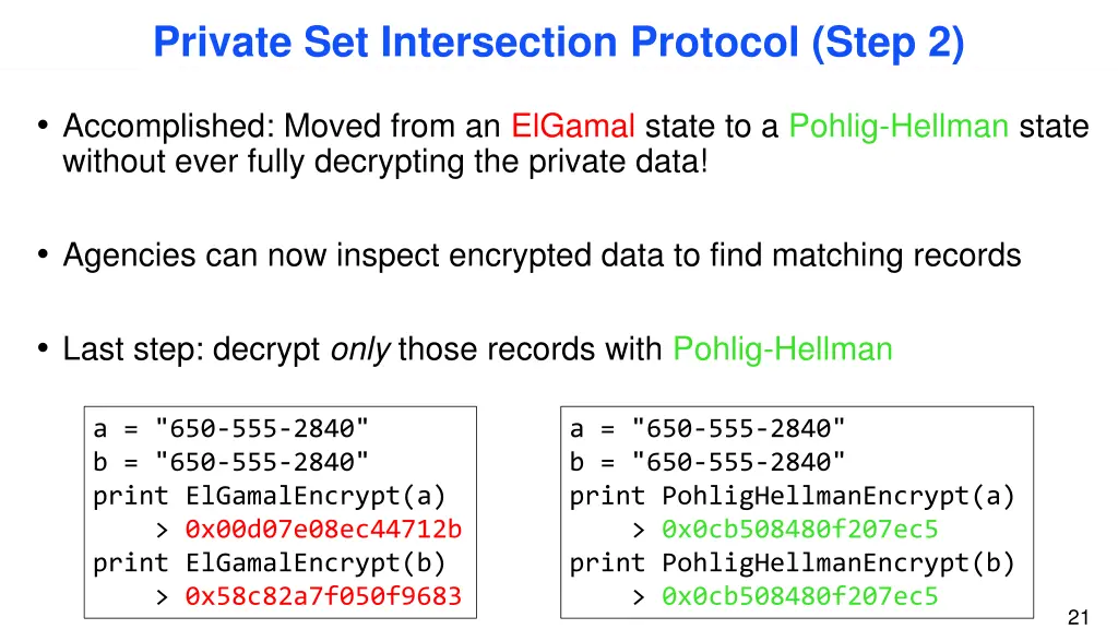 private set intersection protocol step 2