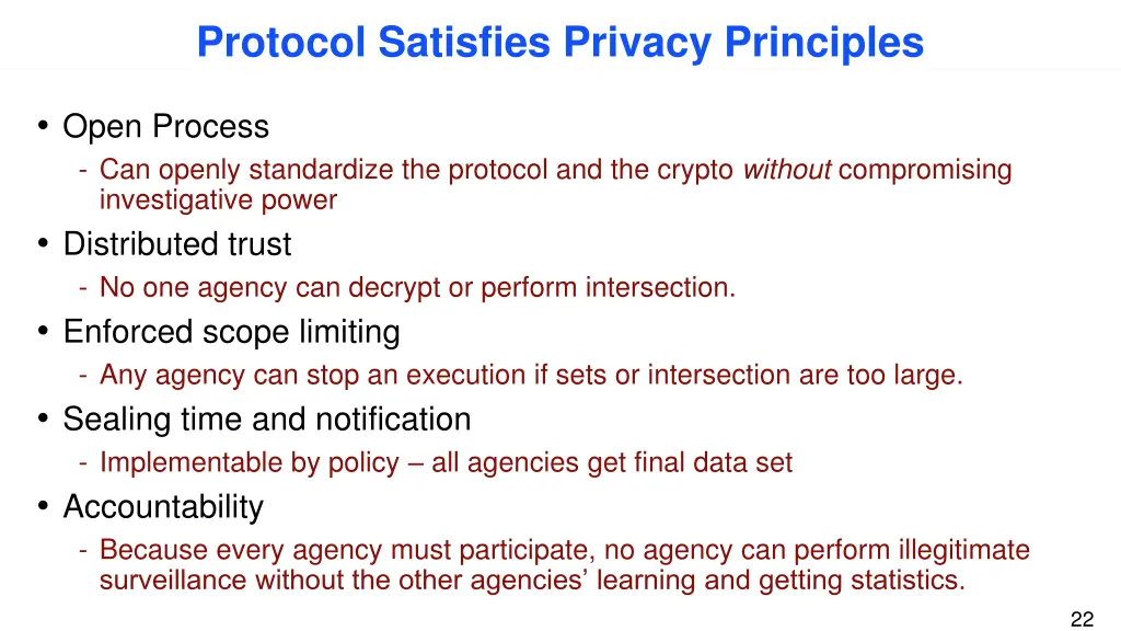 protocol satisfies privacy principles