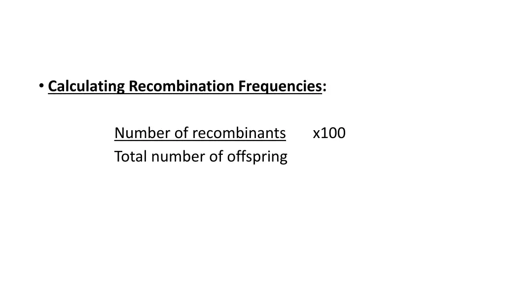 calculating recombination frequencies