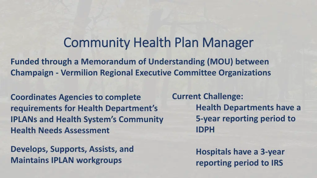 community health plan manager community health