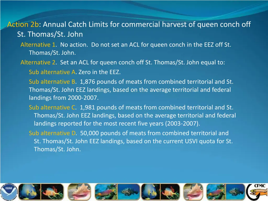 action 2b annual catch limits for commercial