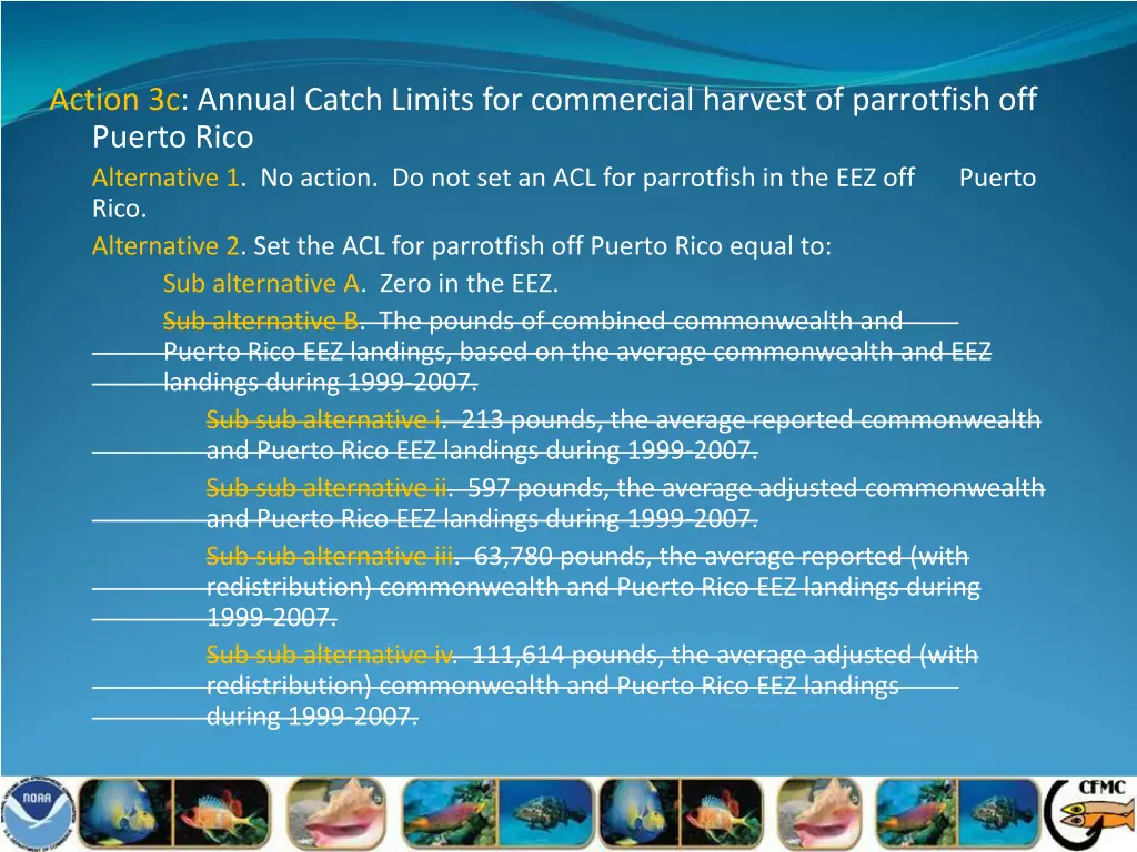 action 3c annual catch limits for commercial