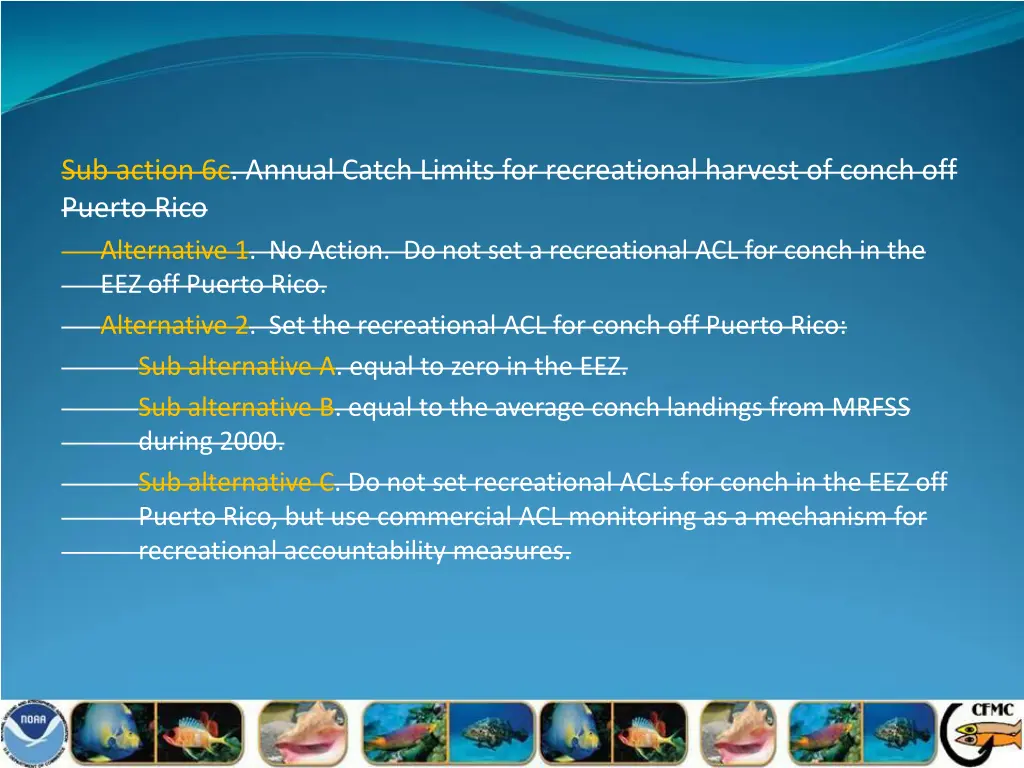 sub action 6c annual catch limits