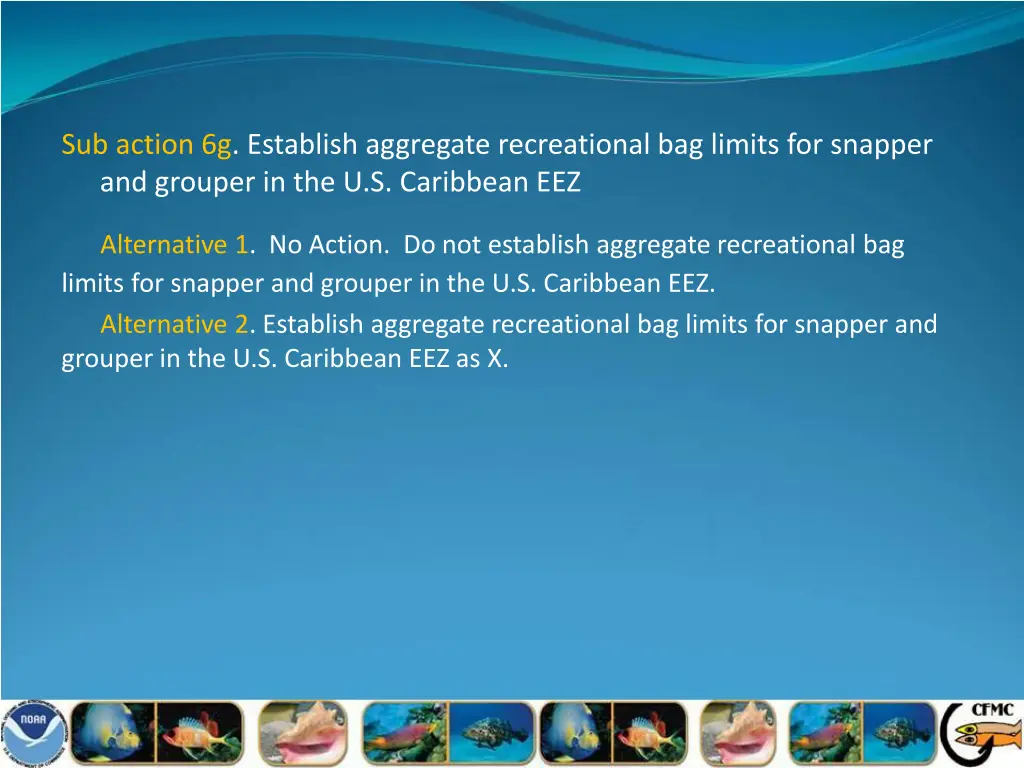 sub action 6g establish aggregate recreational