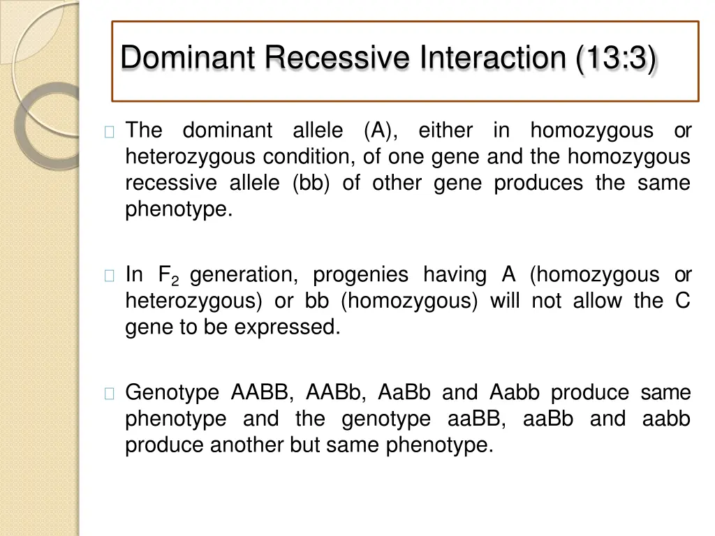 dominant recessive interaction 13 3