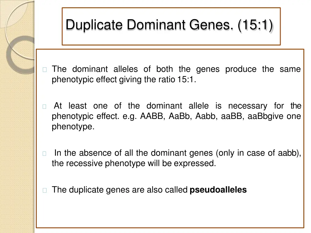 duplicate dominant genes 15 1