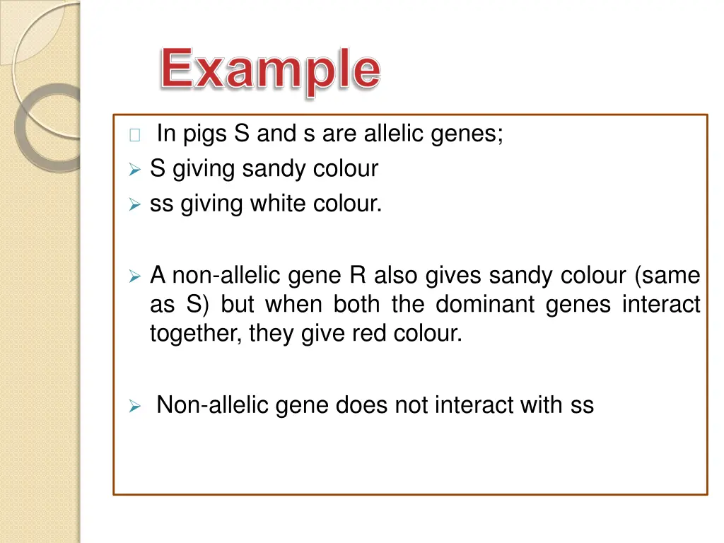 in pigs s and s are allelic genes s giving sandy