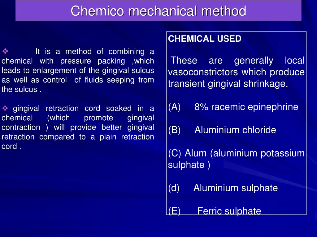 chemico mechanical method