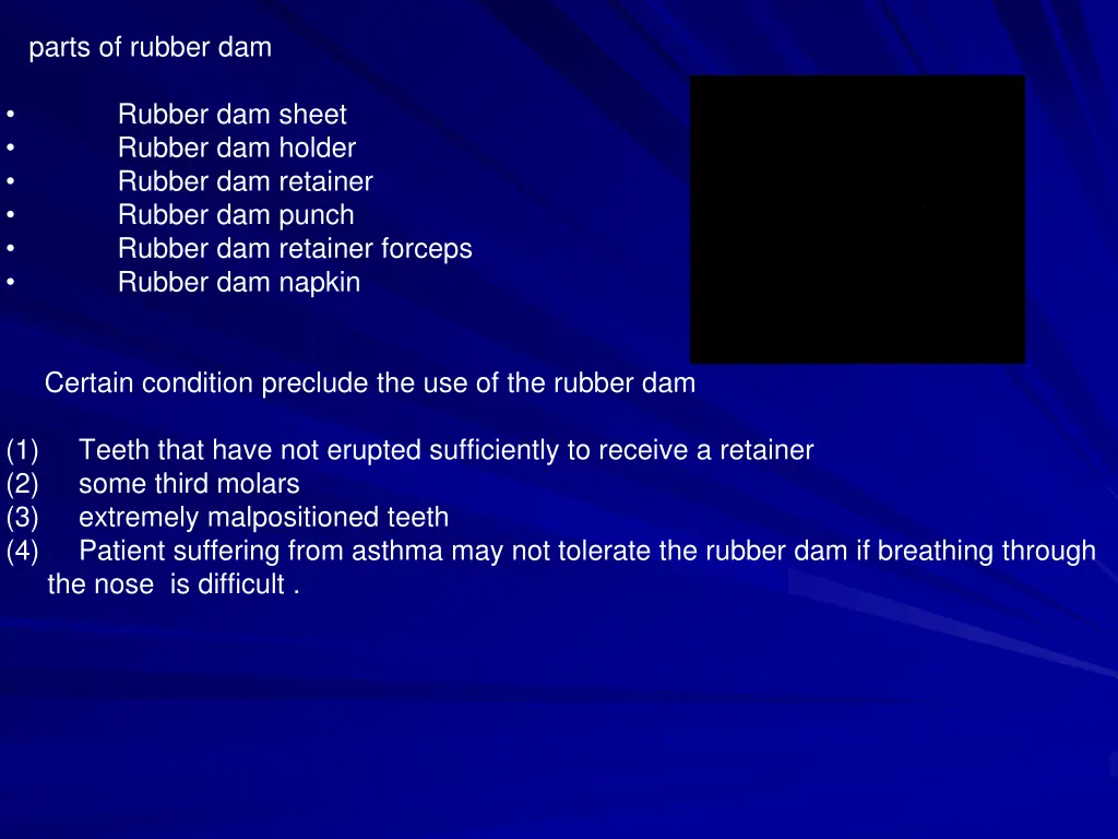 parts of rubber dam