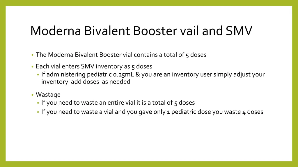 moderna bivalent booster vail and smv