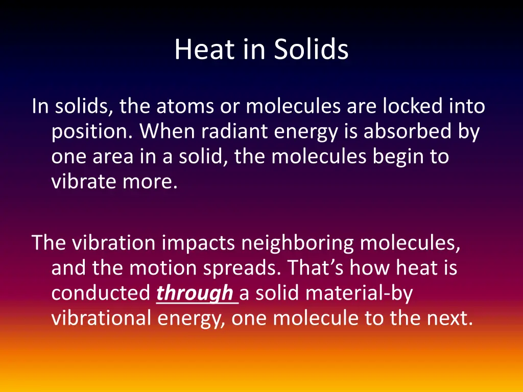 heat in solids