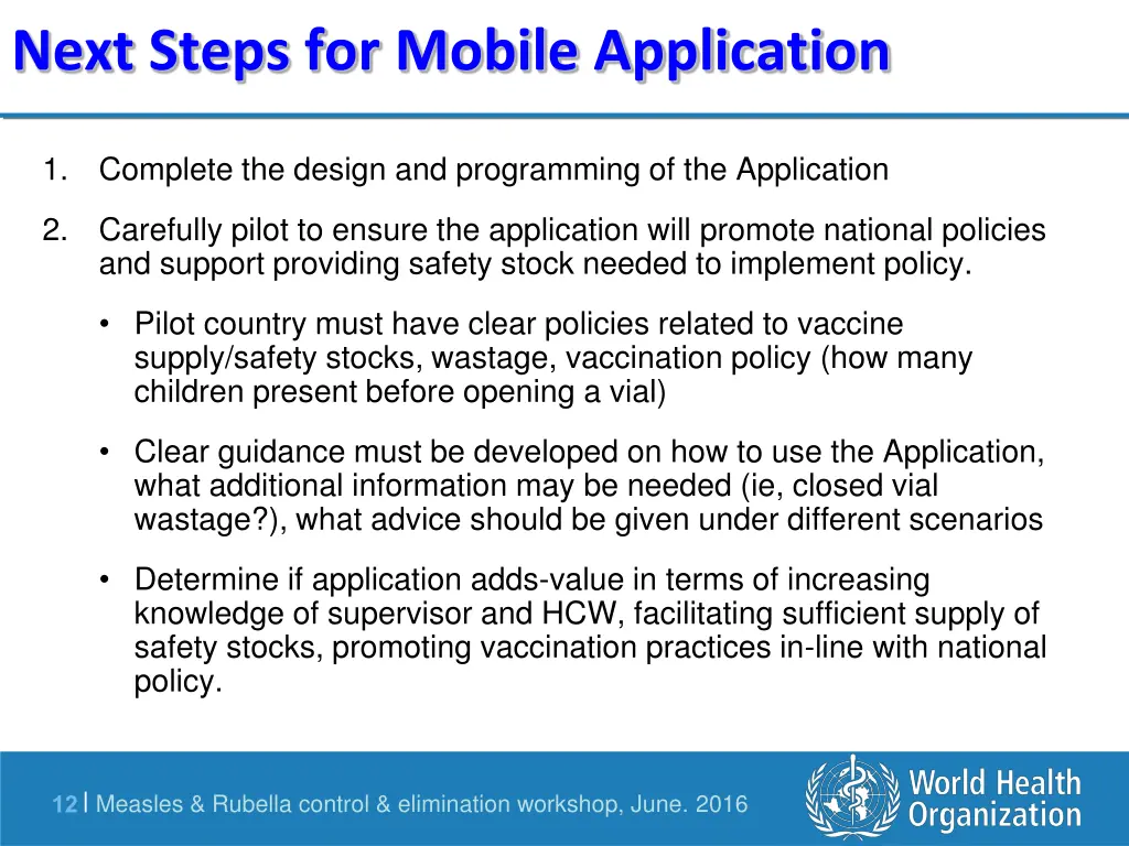 next steps for mobile application