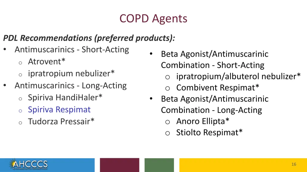 copd agents