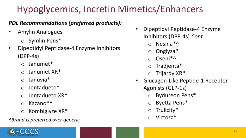 hypoglycemics incretin mimetics enhancers