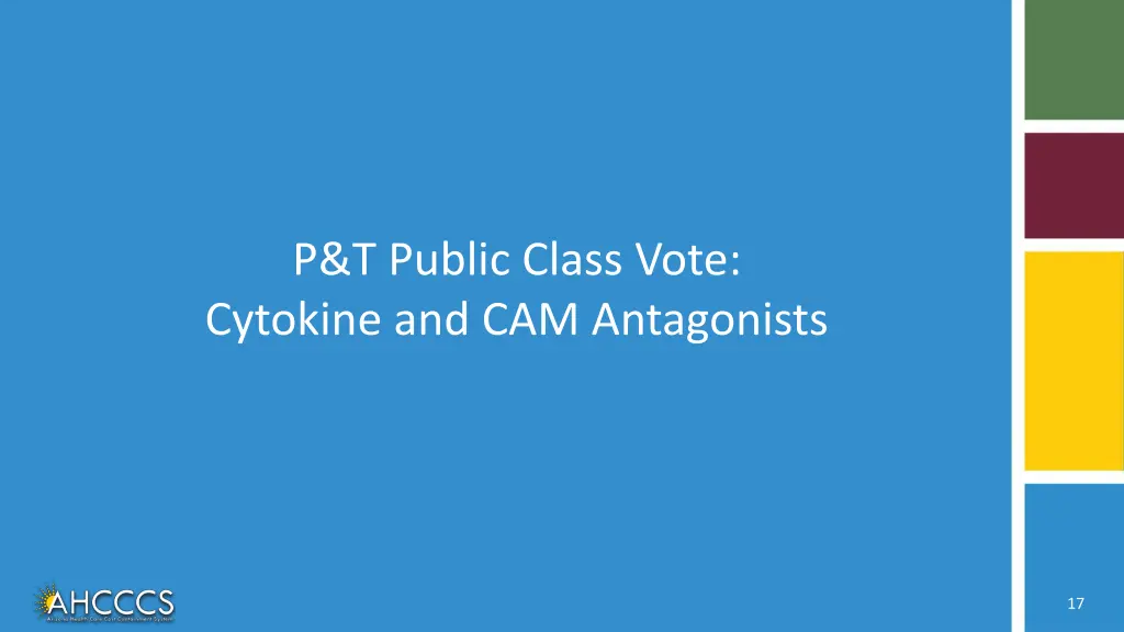 p t public class vote cytokine and cam antagonists