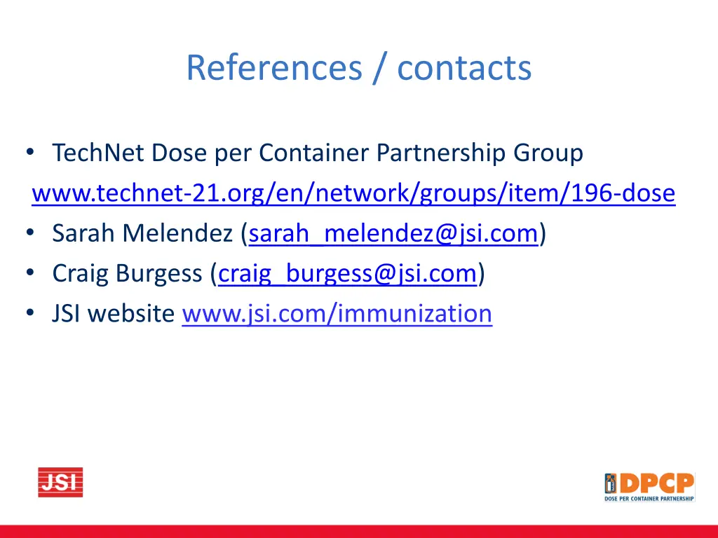 references contacts